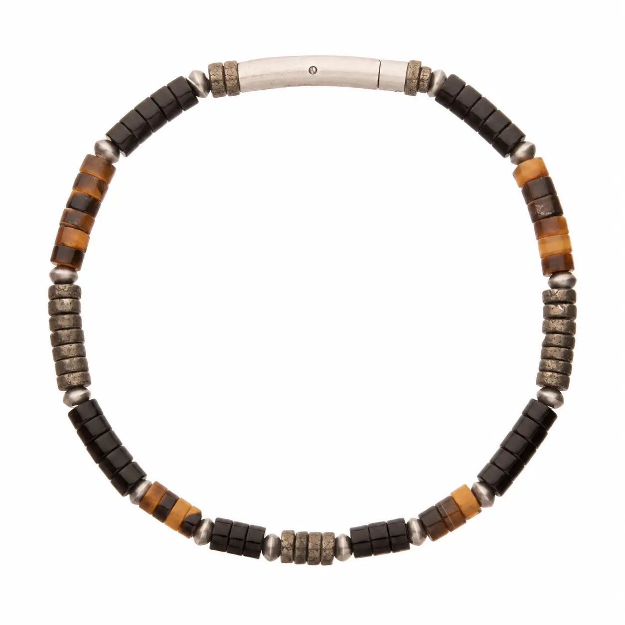 PULSERA HEISHI ELEMENTOS: ONIX, PIRITA Y OJO DE TIGRE - Image 1
