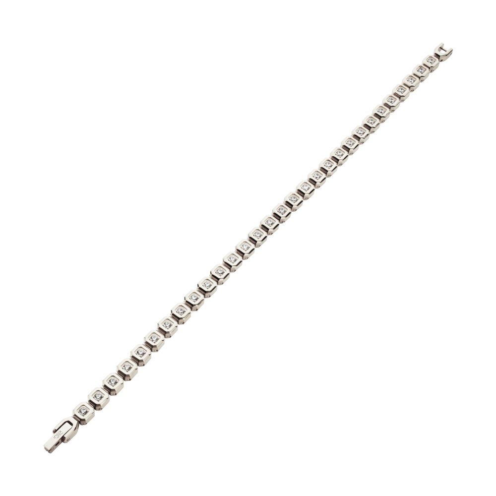 PULSERA GOLF CON ZAFIROS BLANCOS LAB - Image 3