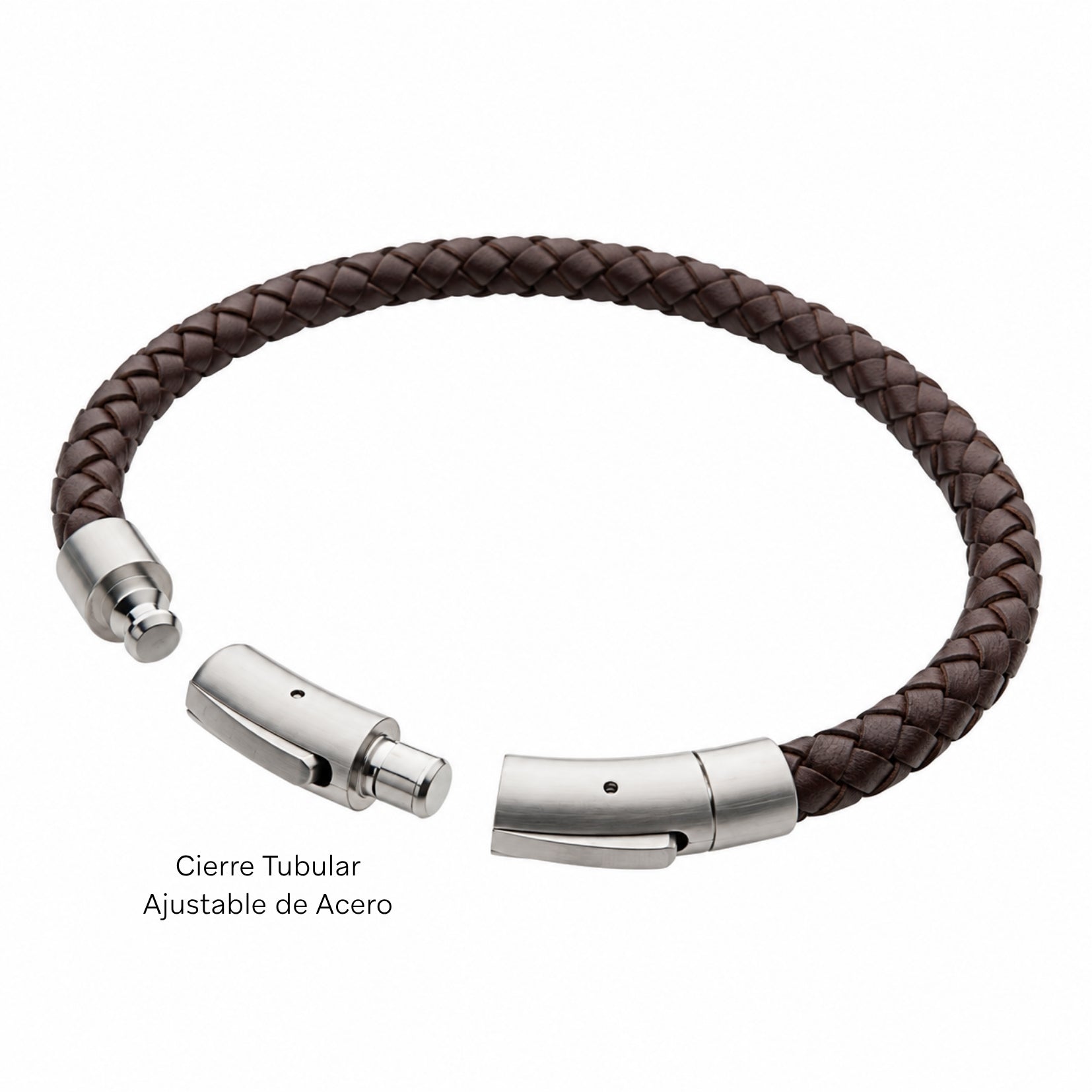 PULSERA DE CUERO MARRÓN TRENZADO - Gallery 2
