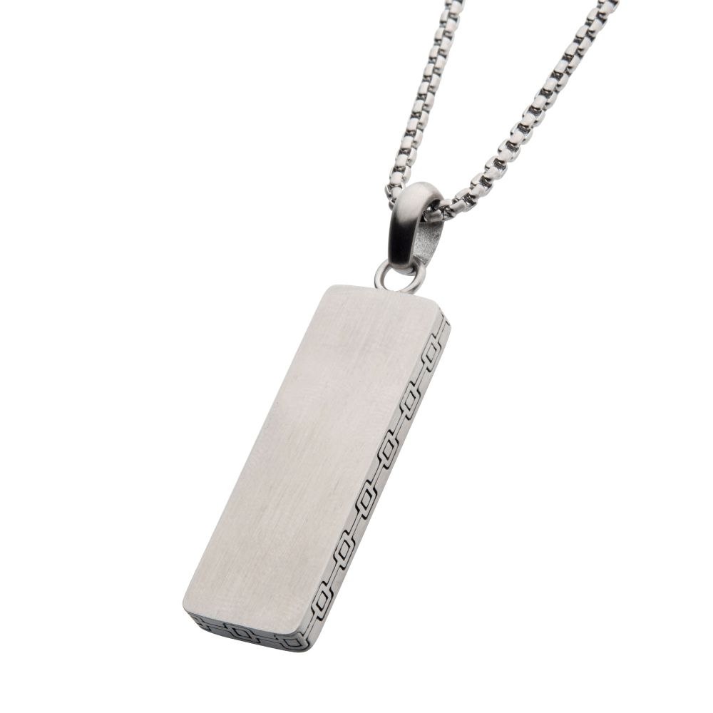 COLLAR PLACA RECTANGULAR DE ACERO INOXIDABLE MATE - Image 2