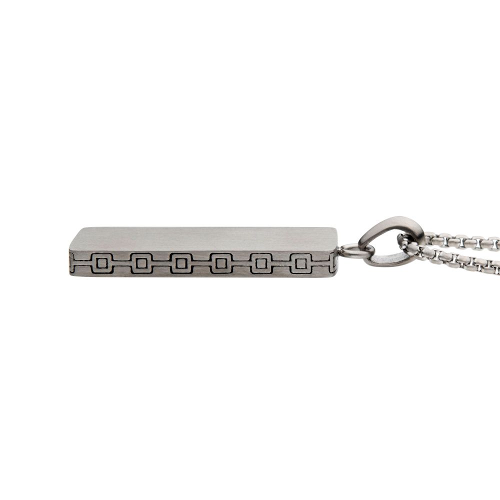 COLLAR PLACA RECTANGULAR DE ACERO INOXIDABLE MATE - Gallery 3