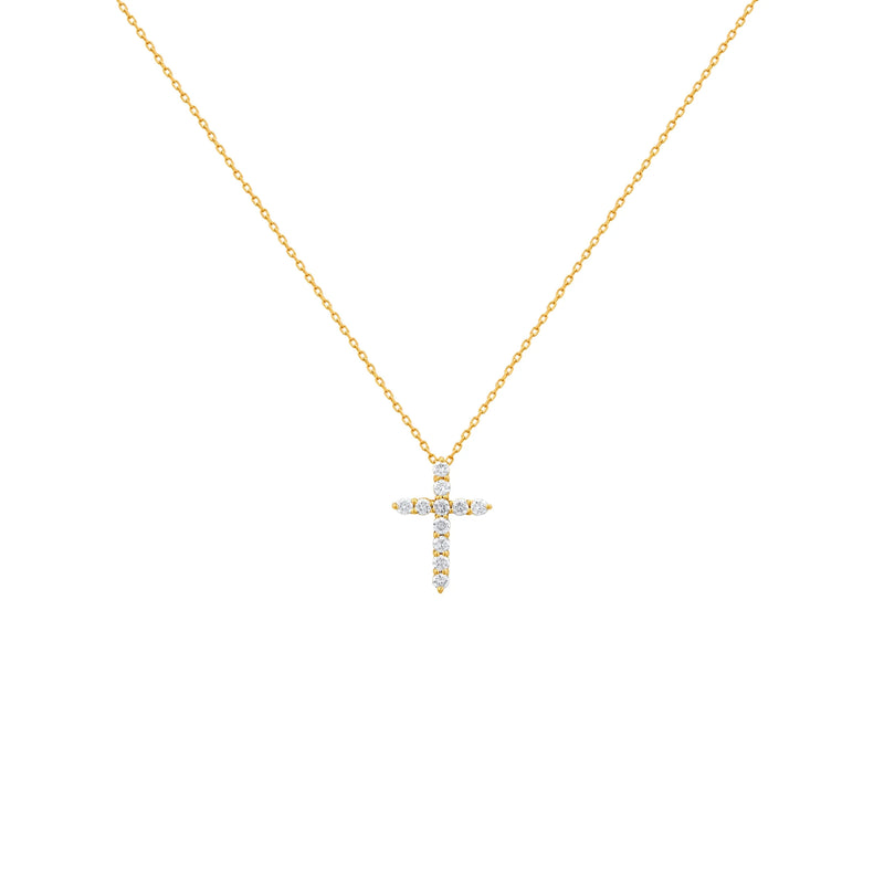 Collar de oro con dije de cruz