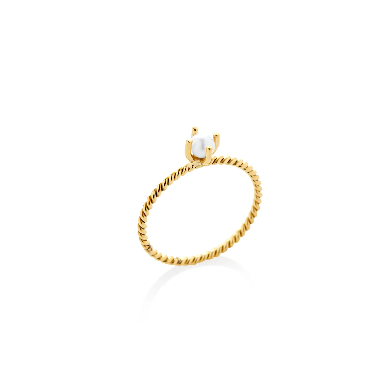 ANILLO PERLA ENTORCHADO EN ORO 18K - Image 1