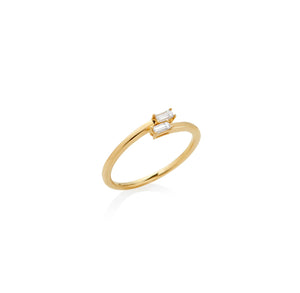 ANILLO DIAMANTES BAGUETTE CRUZADO EN ORO 18K