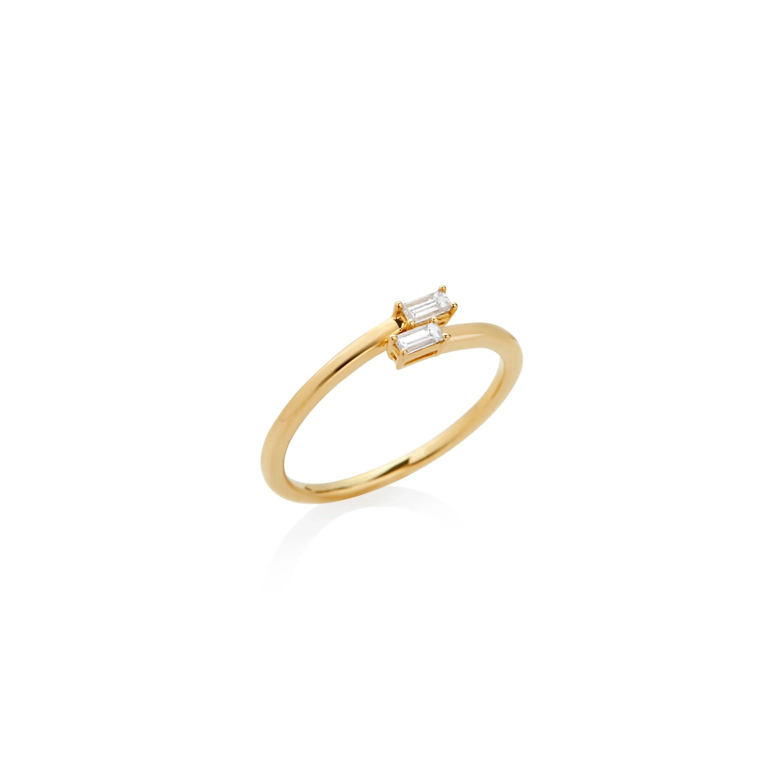 ANILLO DIAMANTES BAGUETTE CRUZADO EN ORO 18K - Image 1