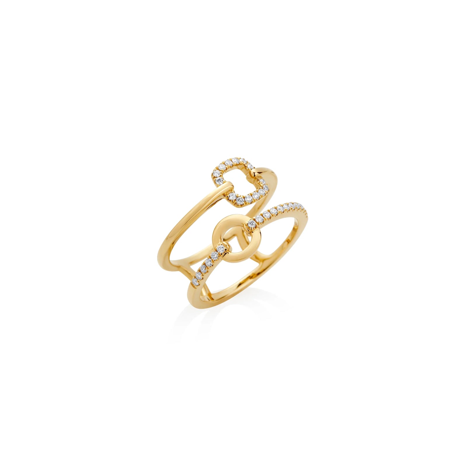 ANILLO DIAMANTES DOBLE ARO EN ORO 18K - Image 1