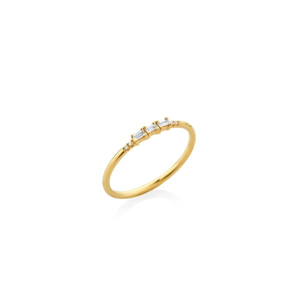 ANILLO DIAMANTES BAGUETTE TRIPLE EN ORO 18K