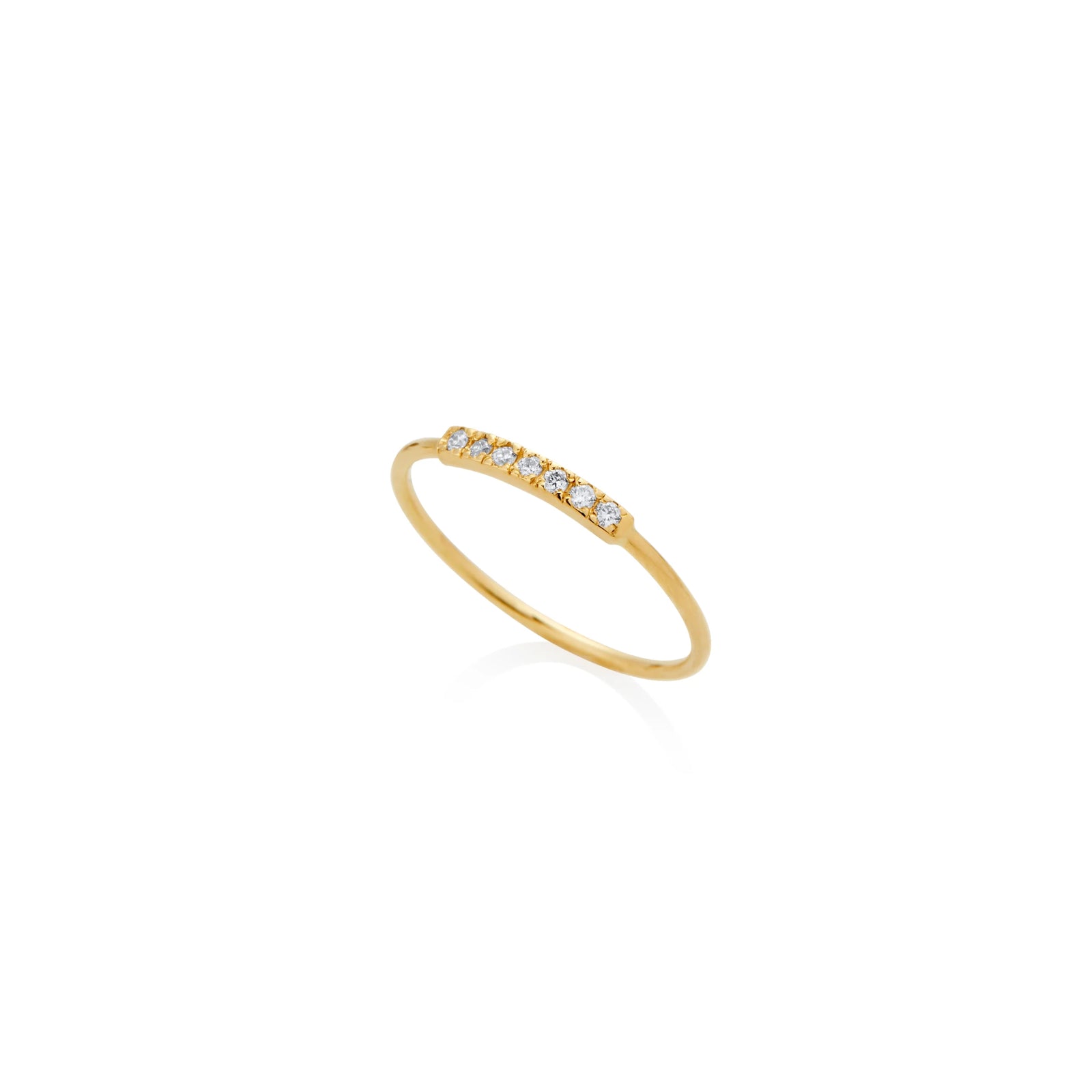 ANILLO LISO CON DIAMANTES EN ORO 18K - Image 1