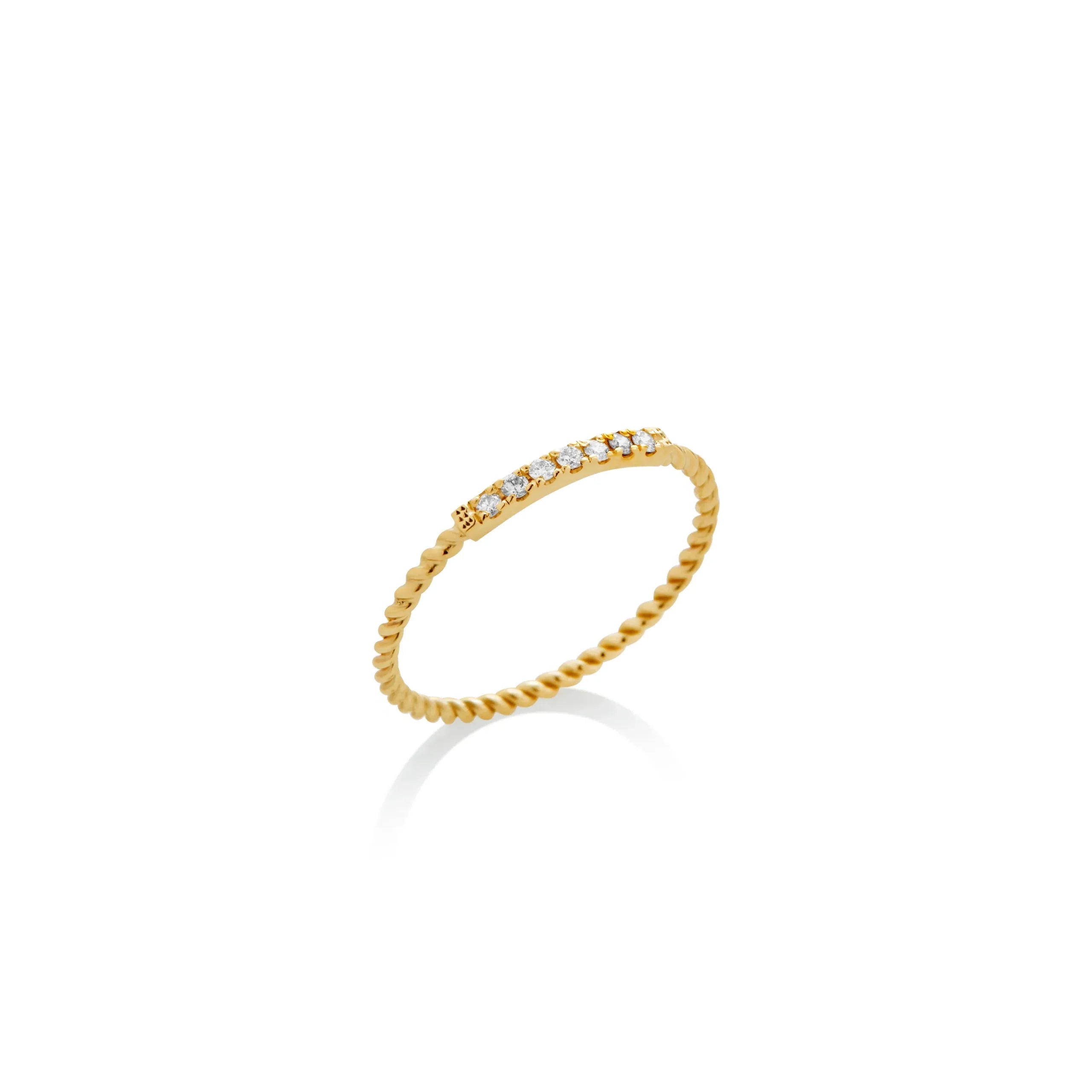 ANILLO ENTORCHADO CON DIAMANTES EN ORO 18K - Gallery 1