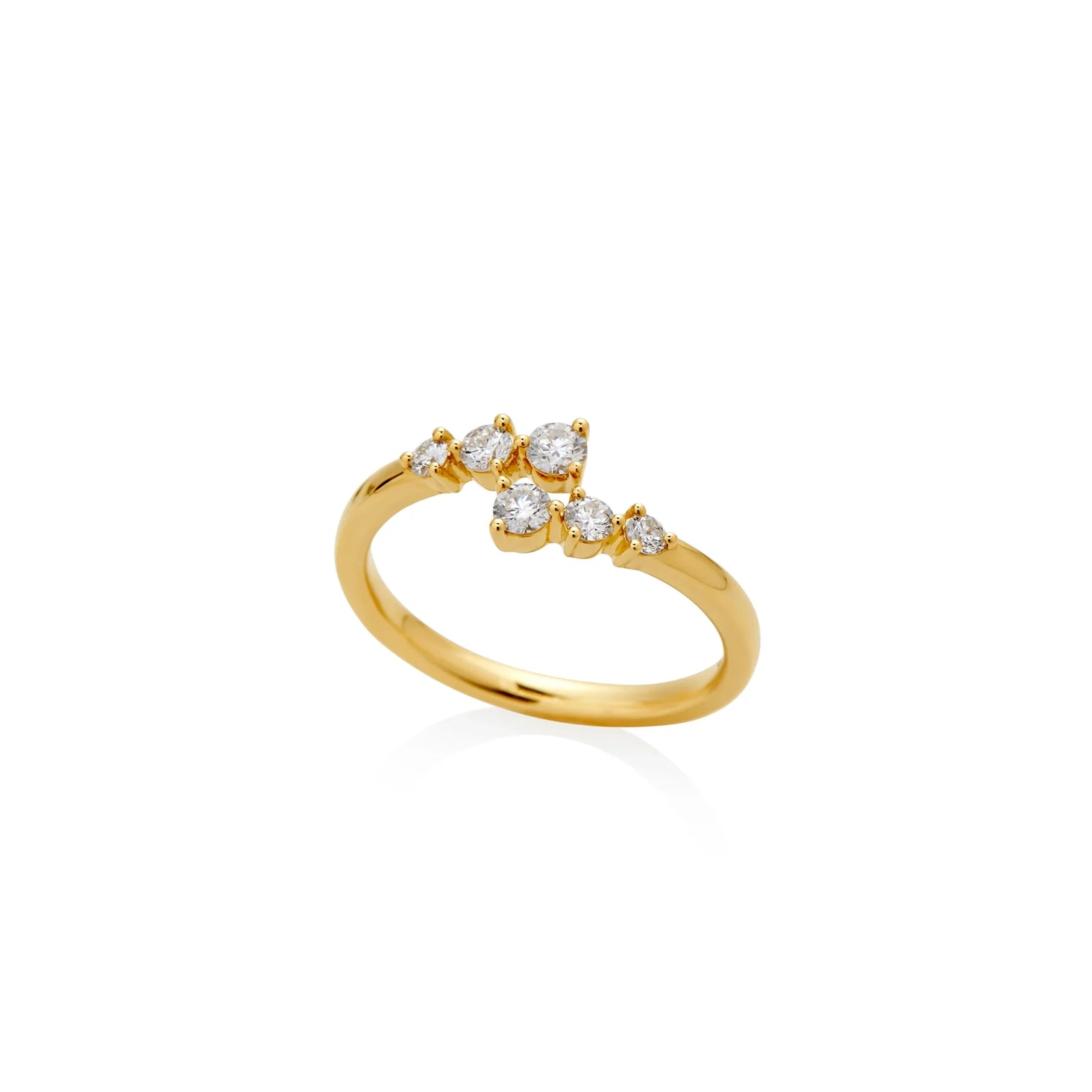 ANILLO DIAMANTES DEGRADÉ ABIERTO EN ORO 18K - Image 1
