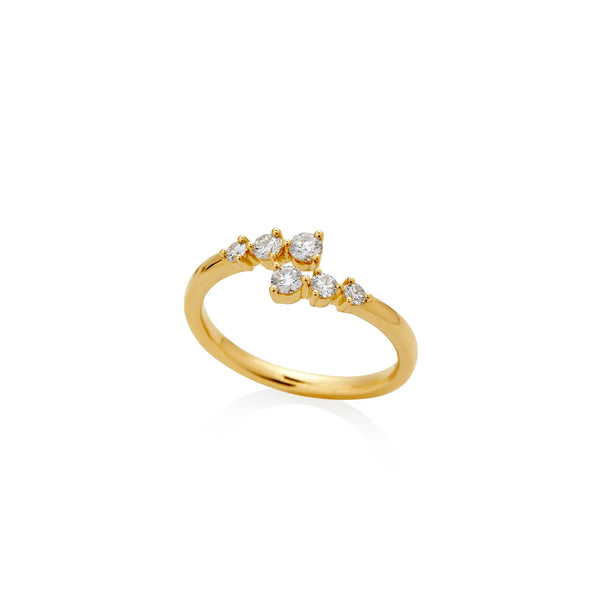ANILLO DIAMANTES DEGRADÉ ABIERTO EN ORO 18K