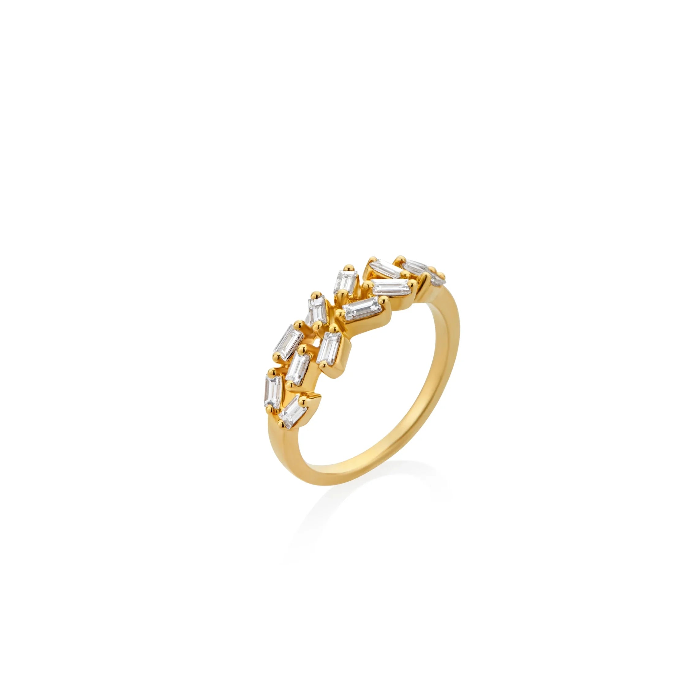 ANILLO DIAMANTES BAGUETTE ASIMÉTRICOS EN ORO 18K - Gallery 1