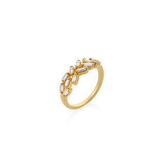 ANILLO DIAMANTES BAGUETTE ASIMÉTRICOS EN ORO 18K