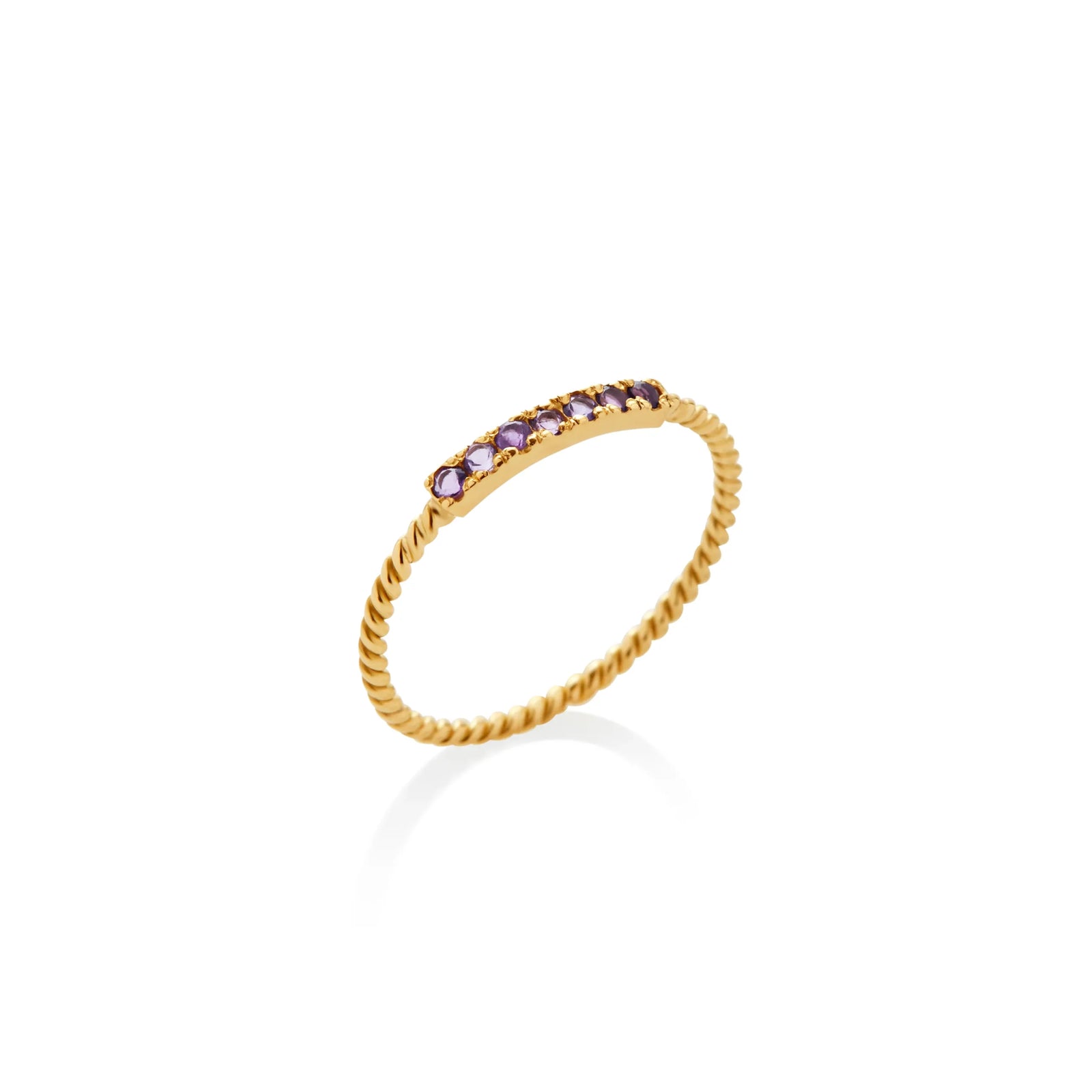 ANILLO ENTORCHADO CON AMATISTAS EN ORO 18K - Image 1
