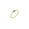 ANILLO 3 PIEDRAS: ÁGATA, ESMERALDA, PERIDOT EN ORO 18K