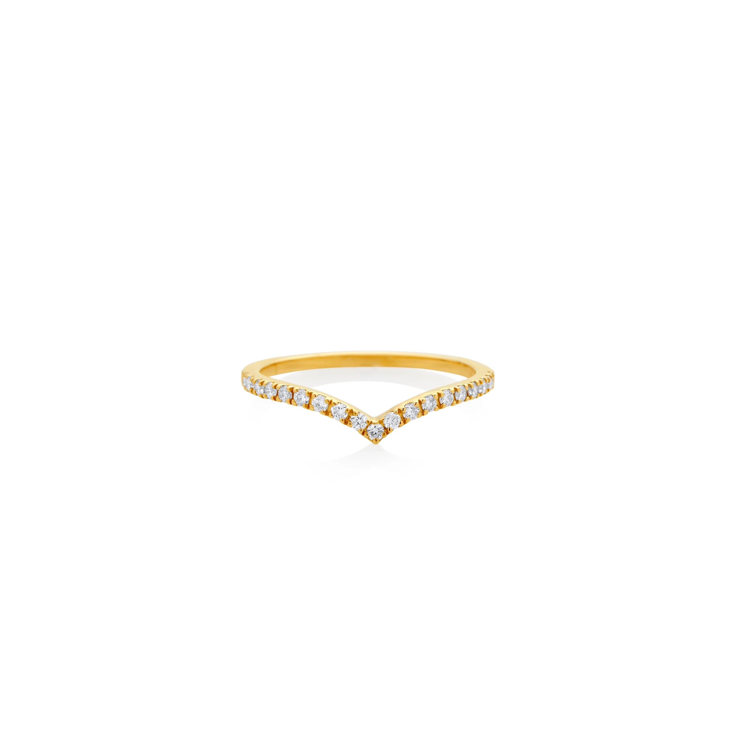 ANILLO DIAMANTES V CURVA EN ORO 18K - Gallery 1