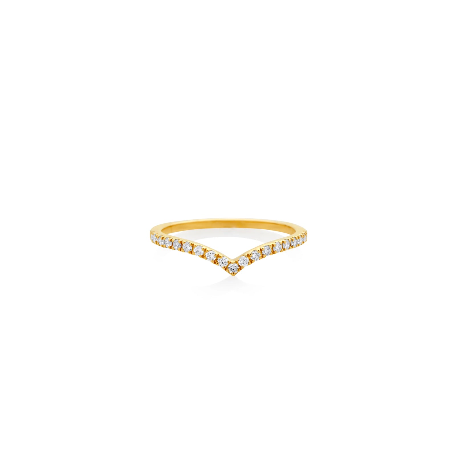 ANILLO DIAMANTES V CURVA EN ORO 18K - Image 1