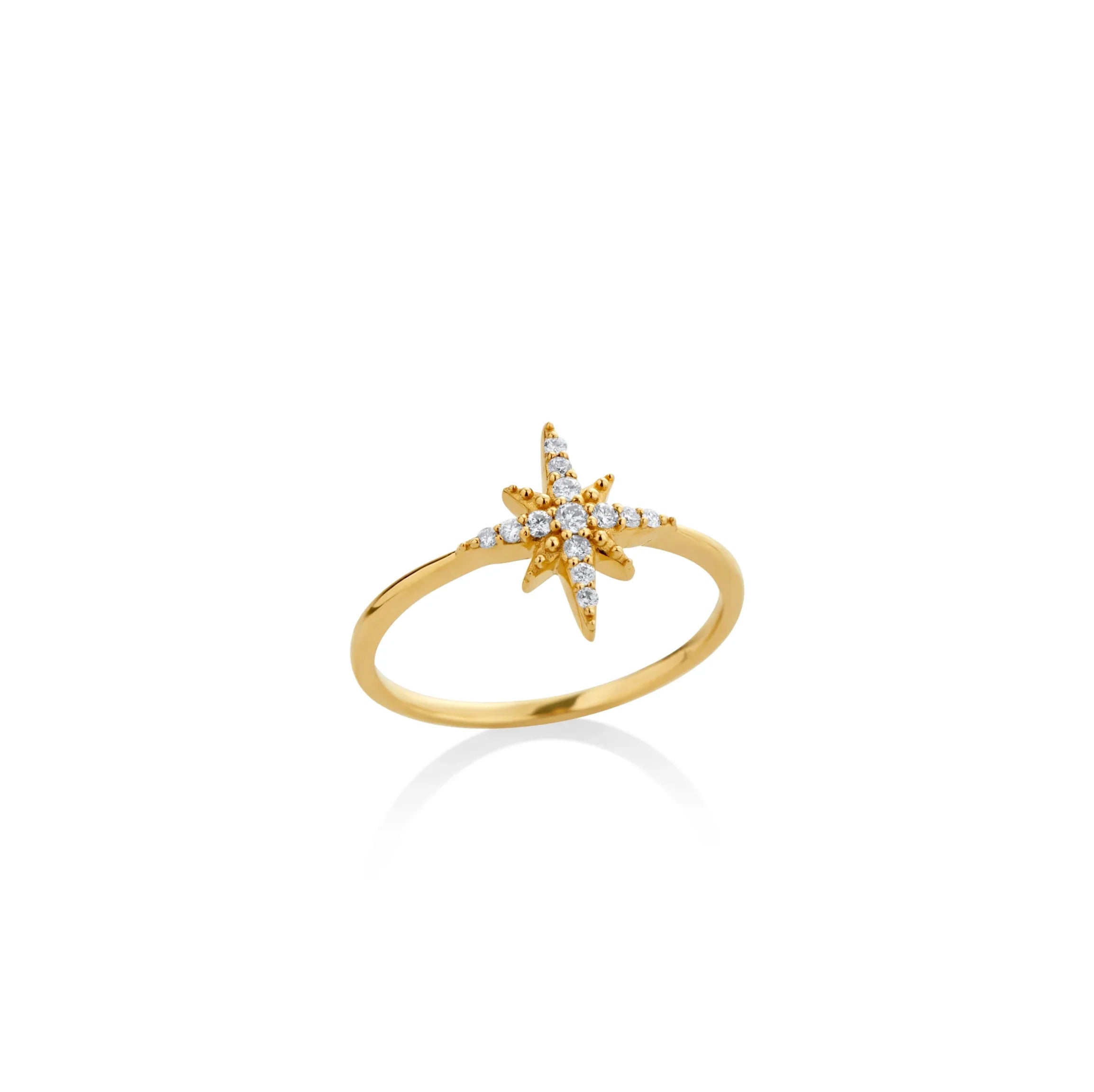 ANILLO DIAMANTES ESTRELLA 8 PUNTAS EN ORO 18K - Gallery 1
