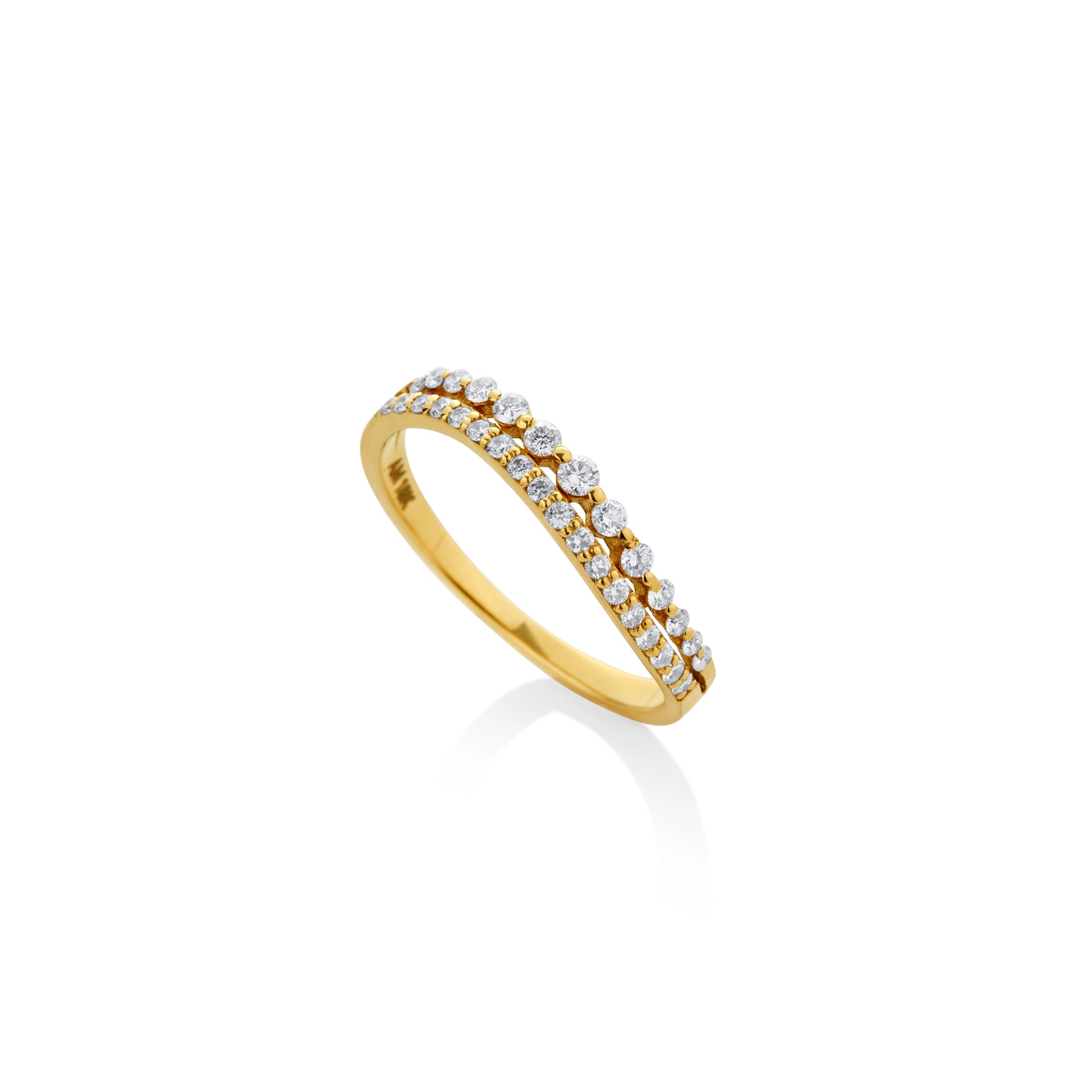 ANILLO DIAMANTES DOBLE OLA EN ORO 18K - Gallery 1