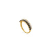 ANILLO DIAMANTES Y DIAMANTES NEGROS DOBLE FILA EN ORO 18K