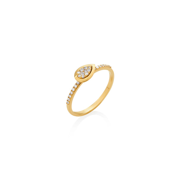 ANILLO DIAMANTES GOTA BISEL EN ORO 18K