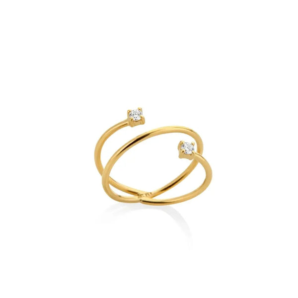 ANILLO X DIAMANTES 0.06CT EN ORO 18K