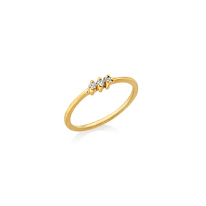 ANILLO 3 PIEDRAS: DIAMANTES EN ORO 18K