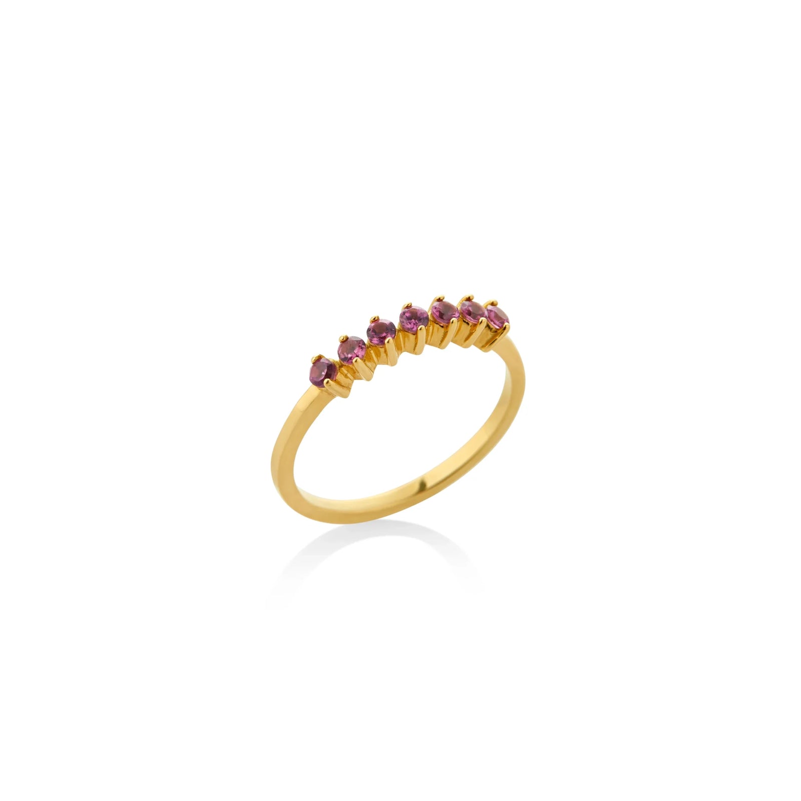 ANILLO 7 RODOLITAS EN ORO 18K - Image 1
