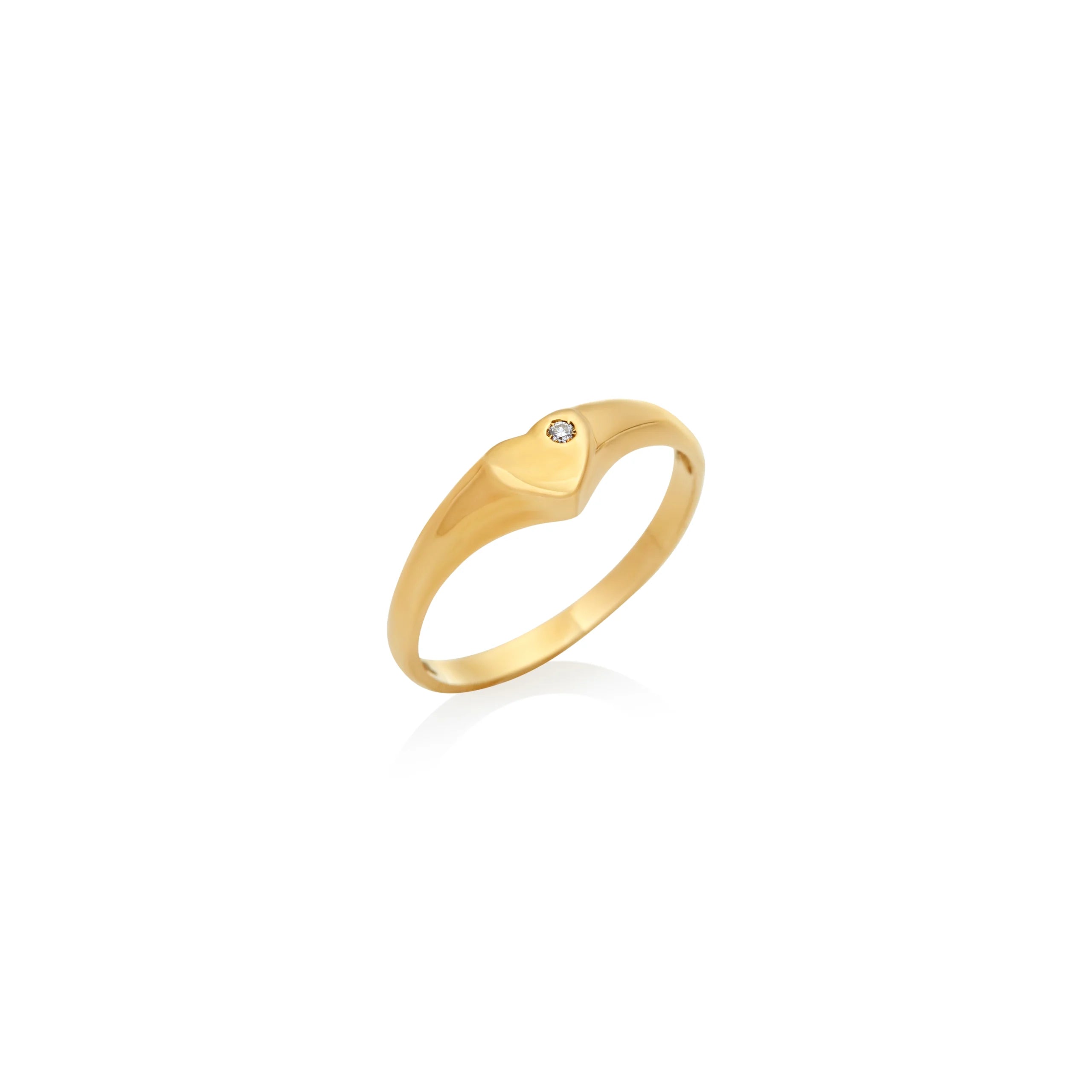 ANILLO CORAZÓN CHEVALIER CON DIAMANTE EN ORO 18K - Gallery 1