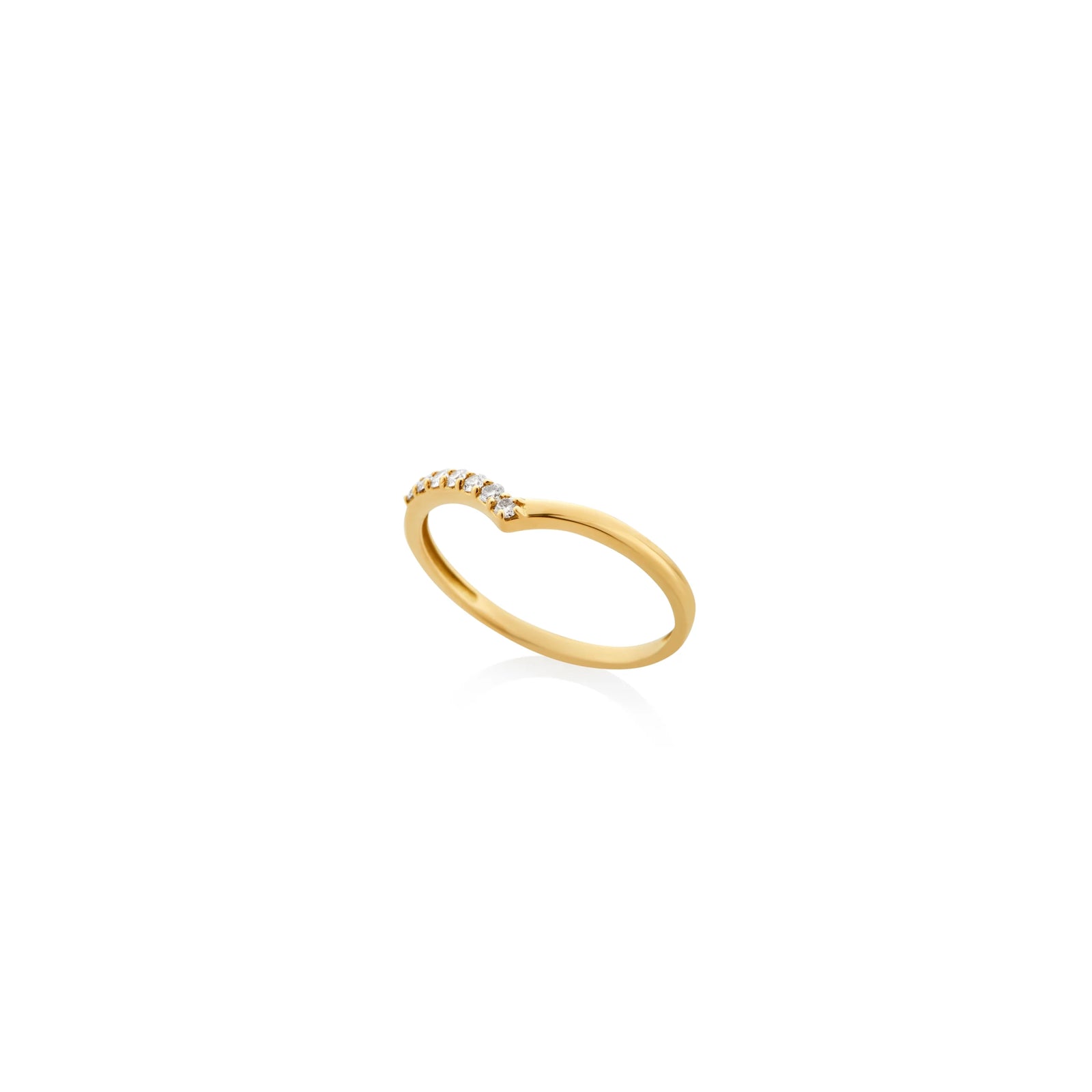 ANILLO DIAMANTES V MEDIA CURVA EN ORO 18K - Image 1