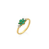 ANILLO ESMERALDAS MULTIFORMAS Y DIAMANTES EN ORO 18K