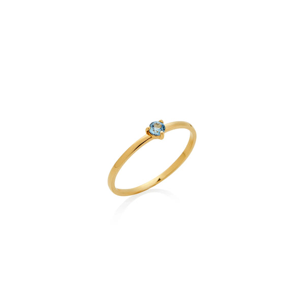 ANILLO SOLITARIO AGUAMARINA EN ORO 18K