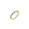 ANILLO CINTILLO DIAMANTES Y ZAFIROS EN ORO 18K