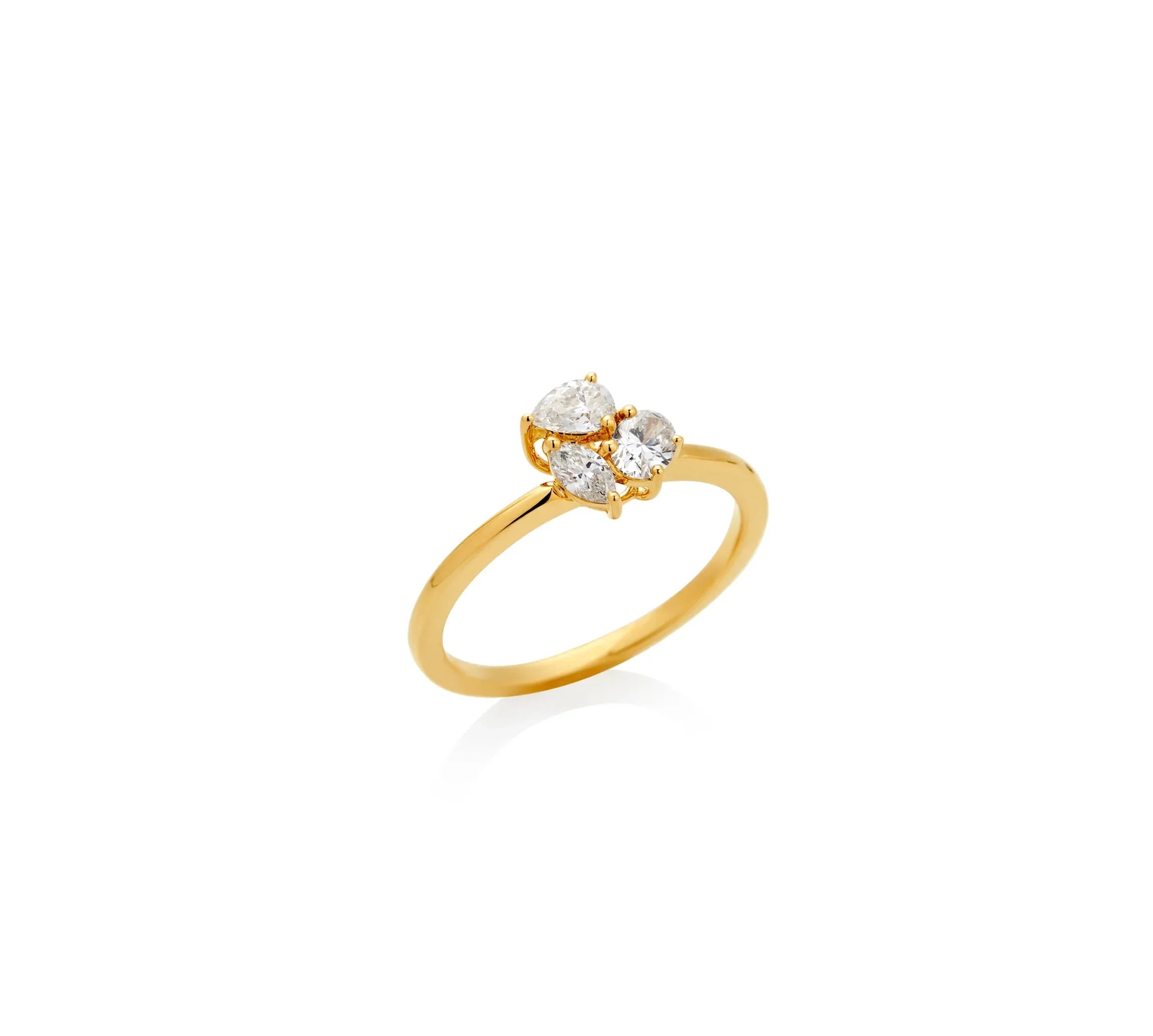 ANILLO DIAMANTES MULTICORTE ARO SIMPLE EN ORO 18K - Gallery 1
