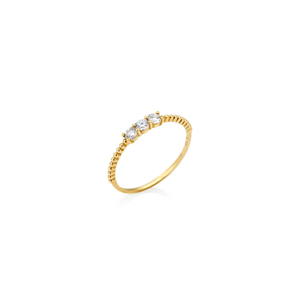 ANILLO DIAMANTES TRÍO EN ORO 18K