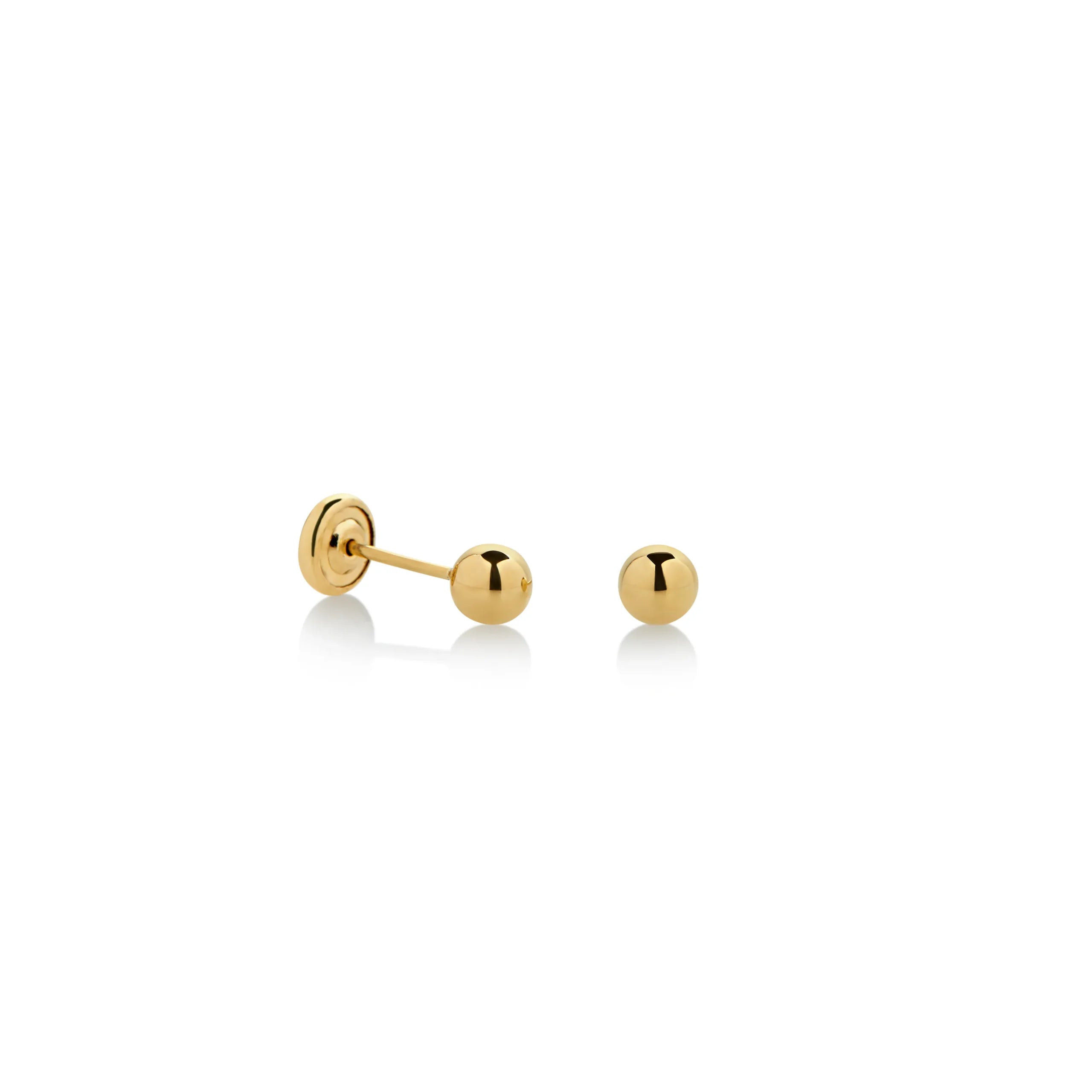 ARETES BEBÉ BOLITA EN ORO 18K - Gallery 5