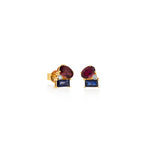 ARETES PIEDRAS PRECIOSAS MULTICORTE Y TURMALINA ROSADA EN ORO 18K - Thumbnail 1