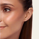 ARETES DESTELLO CON DIAMANTE EN ORO 18K - Thumbnail 2