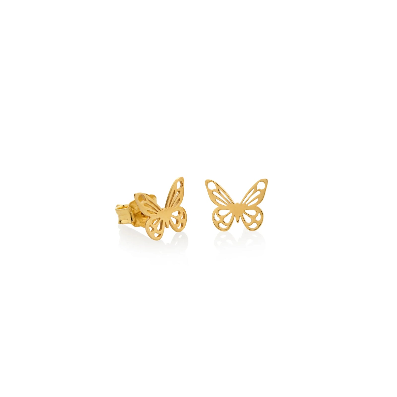 ARETES MARIPOSA CALADA EN ORO 18K - Image 1