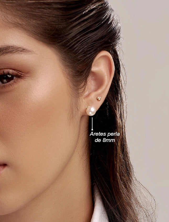 ARETES PERLA EN ORO 18K - Image 2