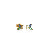 ARETES PIEDRAS PRECIOSAS MULTICORTE Y TURMALINA VERDE EN ORO 18K