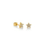 ARETES PIERCING ROSETA MINI CON DIAMANTES EN ORO 18K