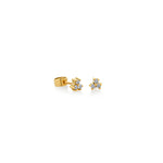 ARETES PIERCING TRIO DIAMANTES CHICOS EN ORO 18K - Thumbnail 1