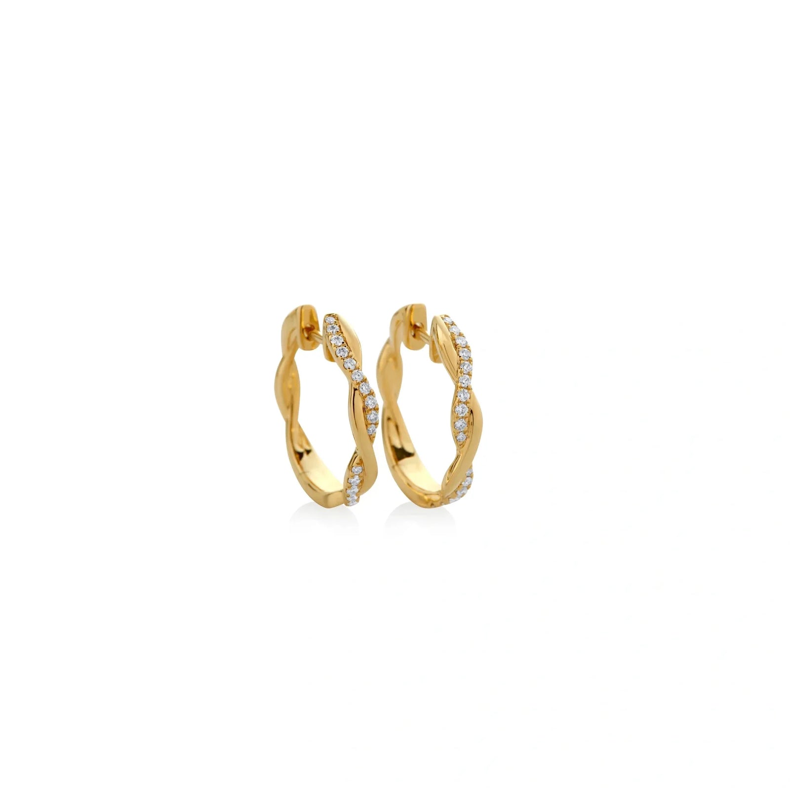 ARGOLLAS DIAMANTES ENTRELAZADAS EN ORO 18K - Image 1