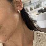 ARGOLLAS DIAMANTES Y BORDE PUNTOS EN ORO BLANCO Y AMARILLO 18K - Thumbnail 2