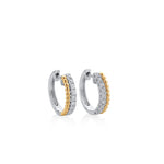 ARGOLLAS DIAMANTES Y BORDE PUNTOS EN ORO BLANCO Y AMARILLO 18K - Thumbnail 1