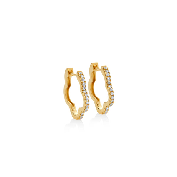ARGOLLAS DIAMANTES FLOR EN ORO 18K