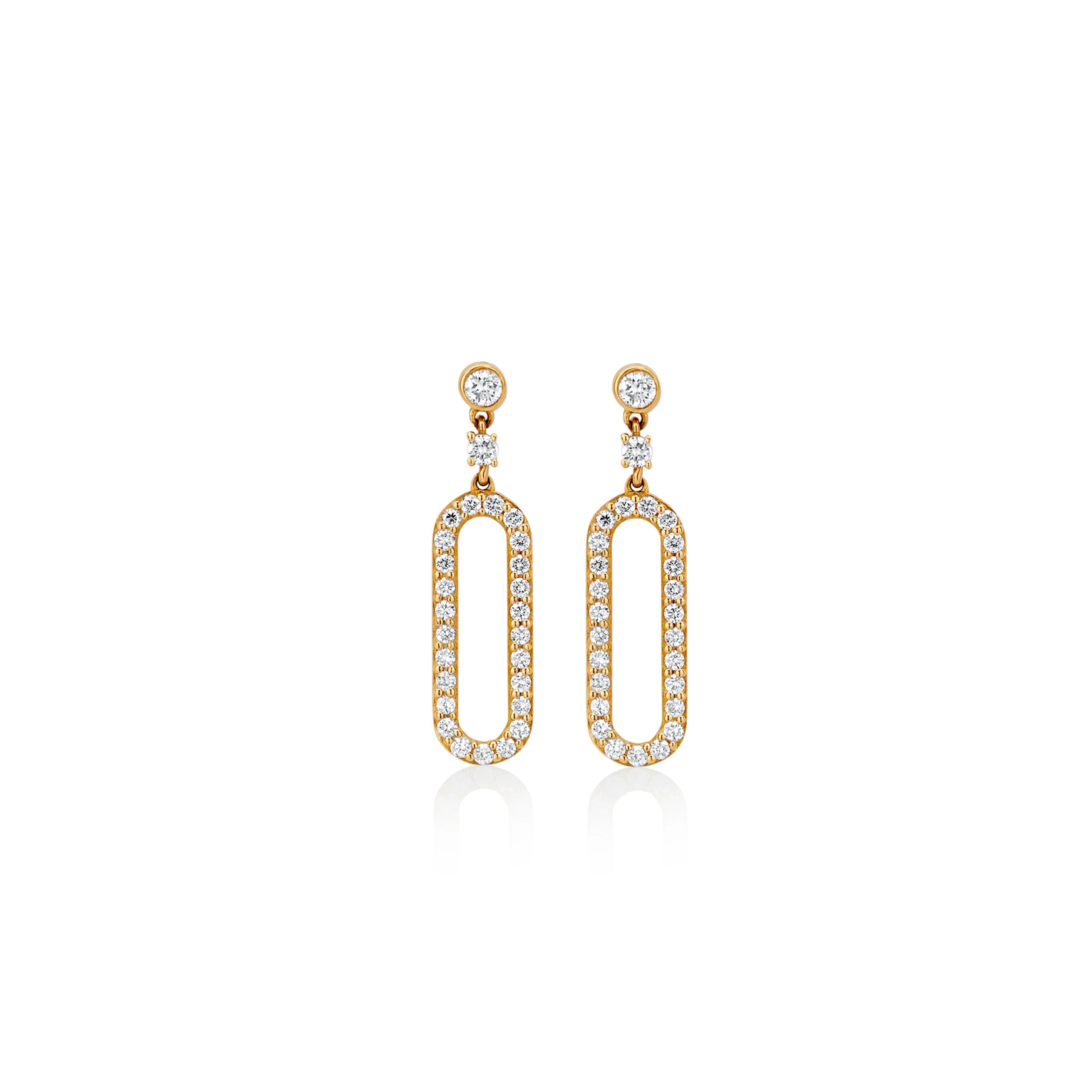 ARETES DIAMANTES CLIP EN ORO 18K - Gallery 1