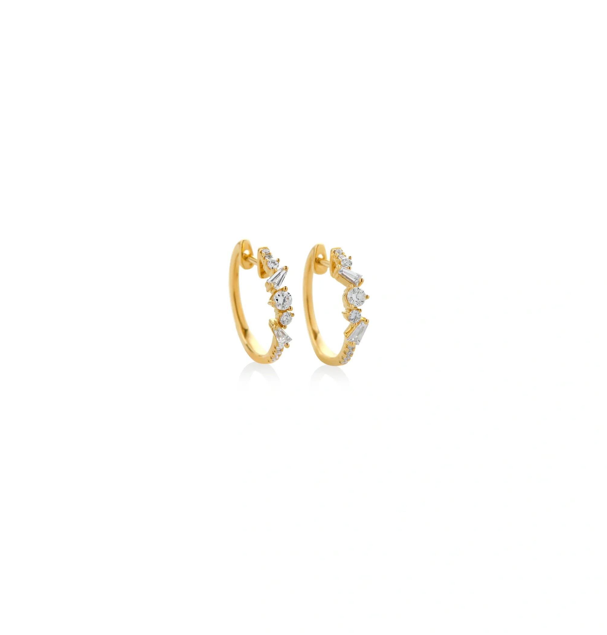 ARGOLLAS DIAMANTES MULTICORTES EN ORO 18K - Gallery 1