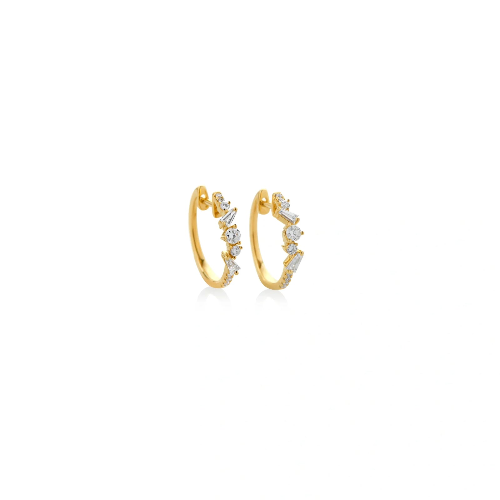 ARGOLLAS DIAMANTES MULTICORTES EN ORO 18K - Image 1